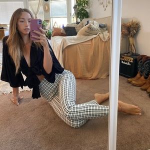 Black flowy tie top